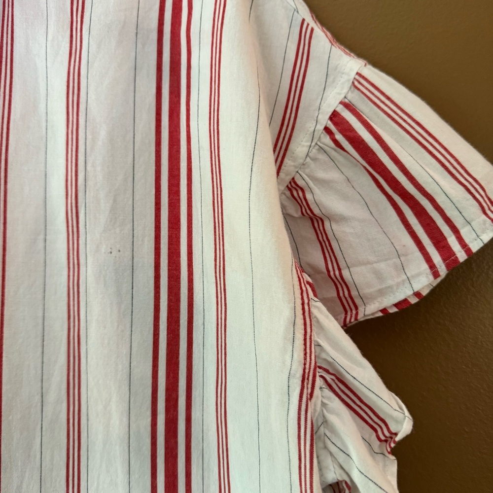 Madewell Button Front Short Cap Flutter Sleeve To… - image 6